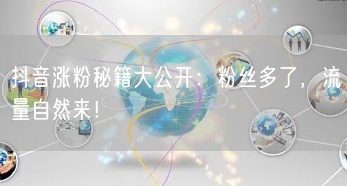 抖音涨粉秘籍大公开：粉丝多了，流量自然来！