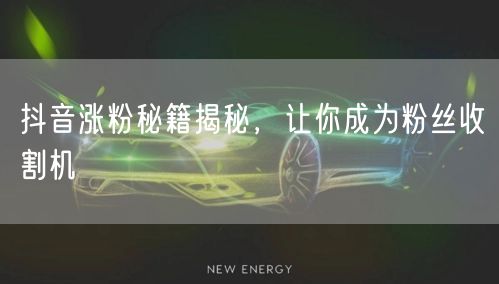 抖音涨粉秘籍揭秘,让你成为粉丝收割机