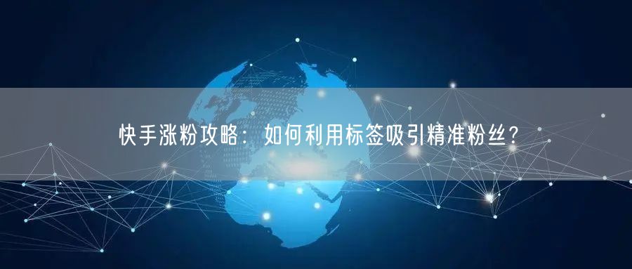 快手涨粉攻略：如何利用标签吸引精准粉丝？